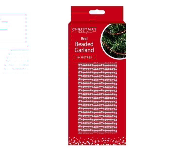 Wholesale Red Beaded Garland 10M Wholesale Red Beaded Garland 10M