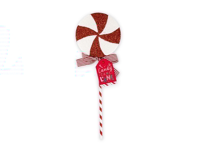 Wholesale Candy Stripe Glitter Lollipop Decoration 38cm Wholesale Candy Stripe Glitter Lollipop Decoration 38cm