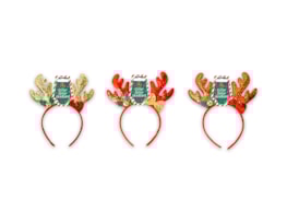 Wholesale Christmas Glitter Antler with Bow Headband Wholesale Christmas Glitter Antler with Bow Headband