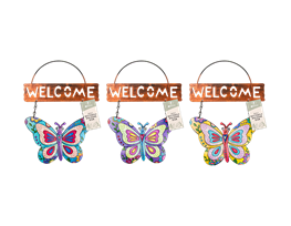 Metal Butterfly Welcome Sign