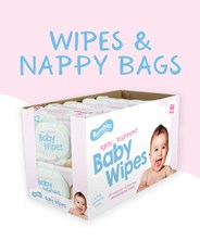 Wholesale baby wipes and nappy bags - all the essentials for baby changing.