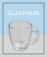 Glasses for all kind of drinks including latte glasses and glass coffee cups.