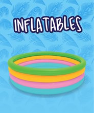 A range of inflatable summer toys. A range of inflatable summer toys.