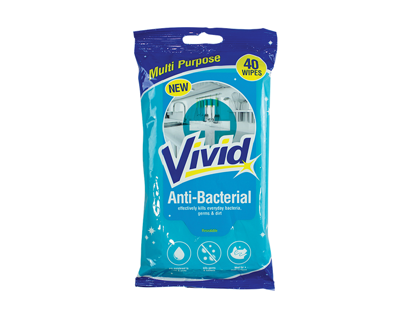 Antibacterial Cleaning Wipes - 40 Pack