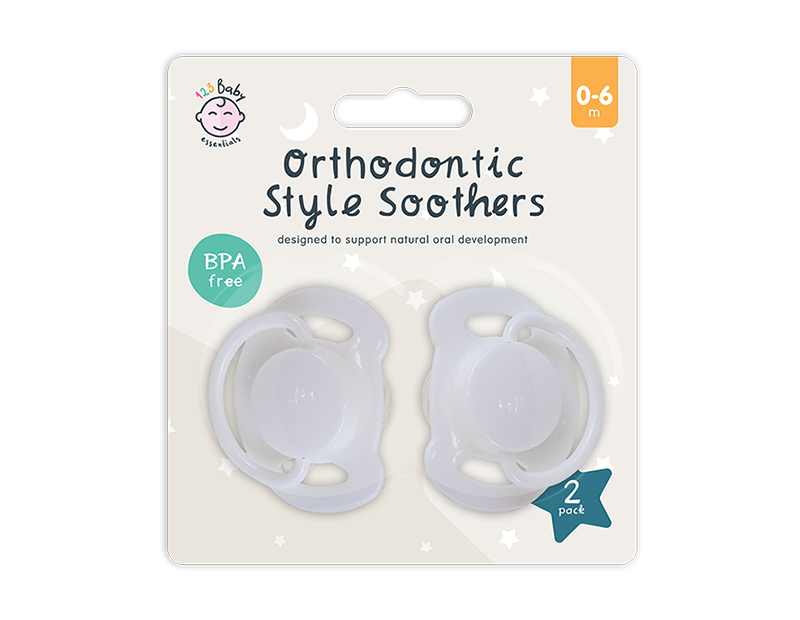 Wholesale Orthodontic style soothers 2pk
