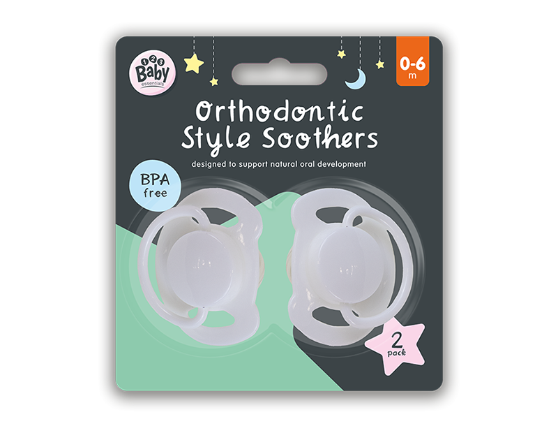 Wholesale Orthodontic style soothers 2pk
