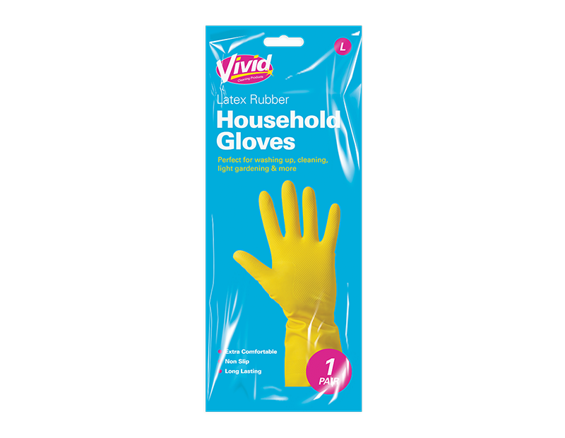 Wholesale Household Gloves 1 Pair PDQ - Large