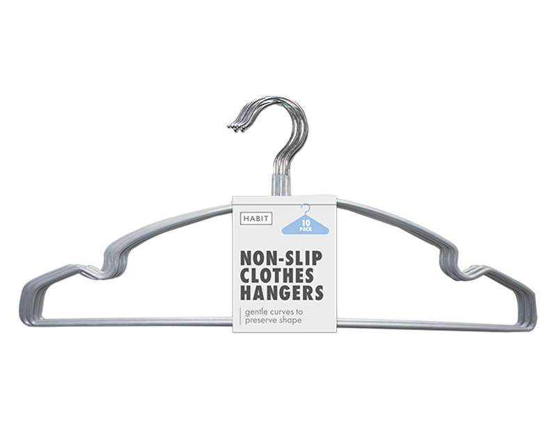 Wholesale Non slip Plastic Coated Hangers 10pk