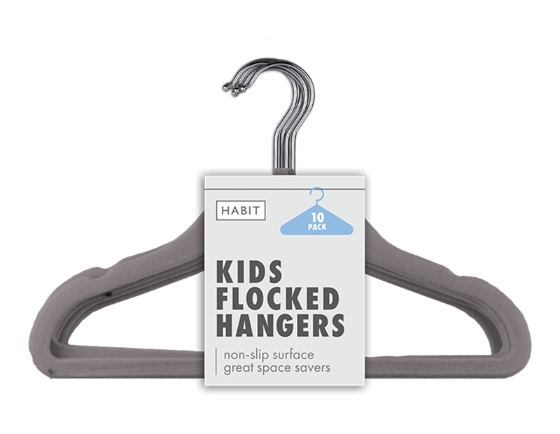Wholesale Kids Velvet Clothes Hangers 10pk