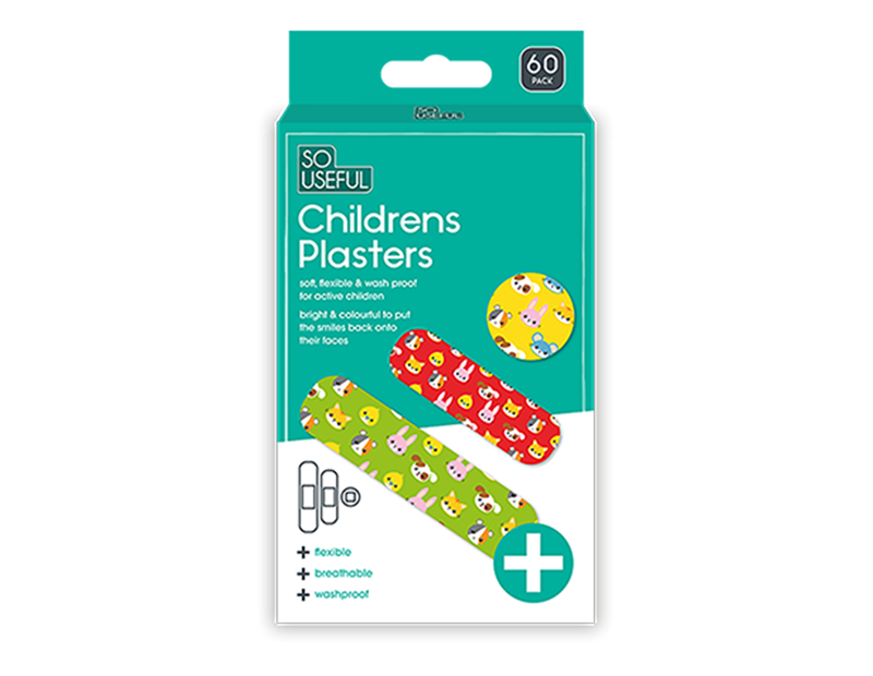 Wholesale Childrens Plasters 60pk With Clip Strip