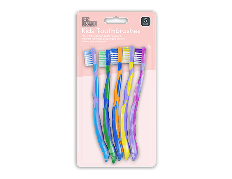 Wholesale Childrens Toothbrushes 5pk With Clip Strip