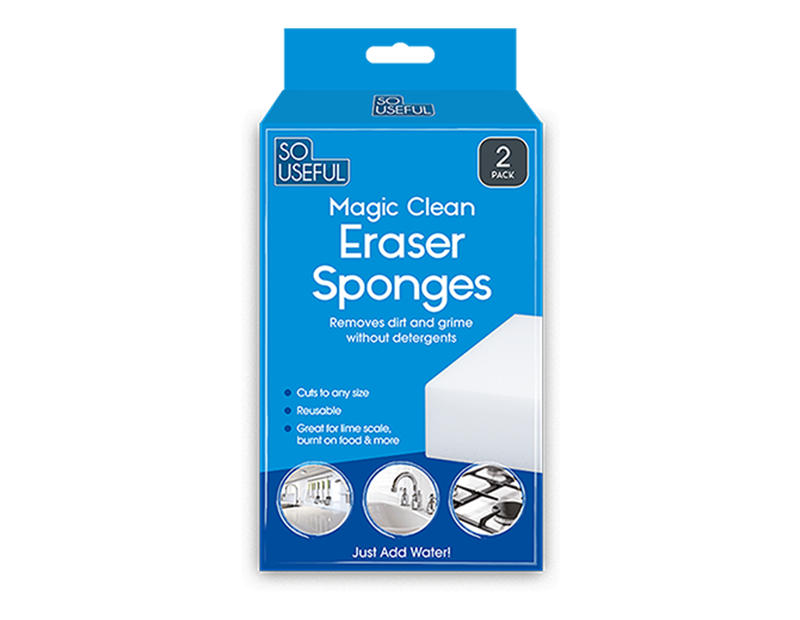 Wholesale Cleaning Eraser Sponge 2pk With Clip Strip