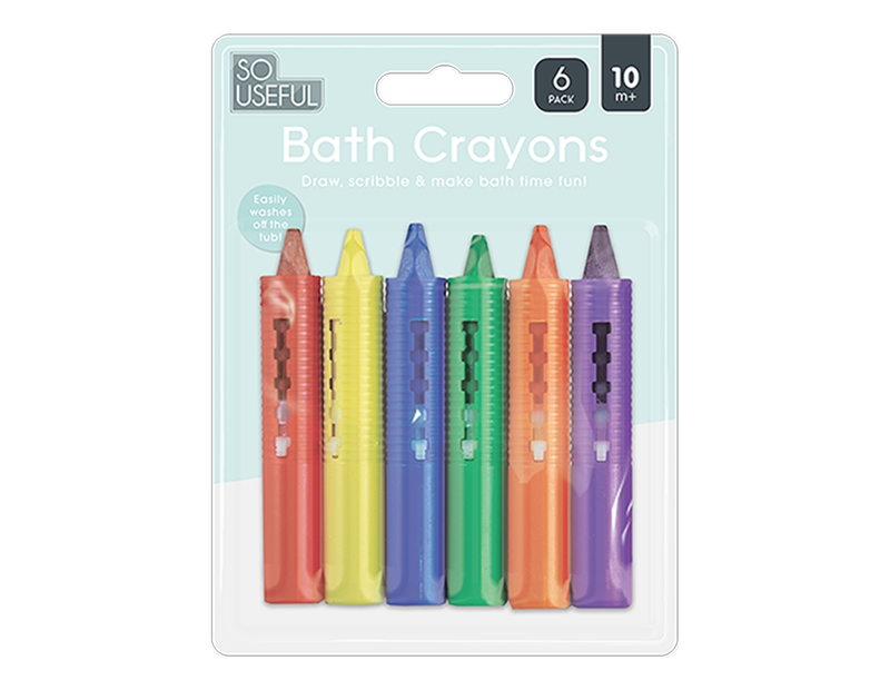 Wholesale Bath Crayons 6pk With Clip Strip