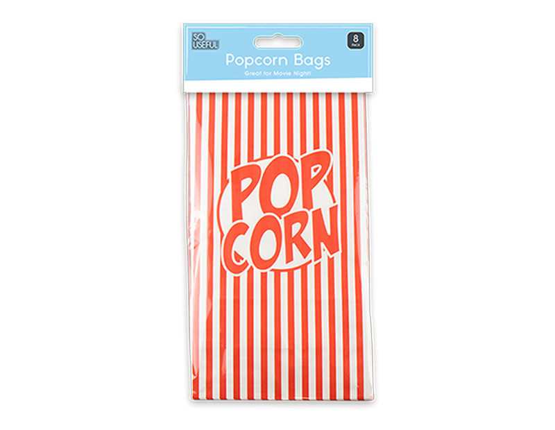 Wholesale Paper Popcorn Bag 8pk With Clip Strip