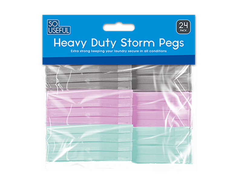 Wholesale Heavy Duty Storm Pegs 24pk With Clip Strip
