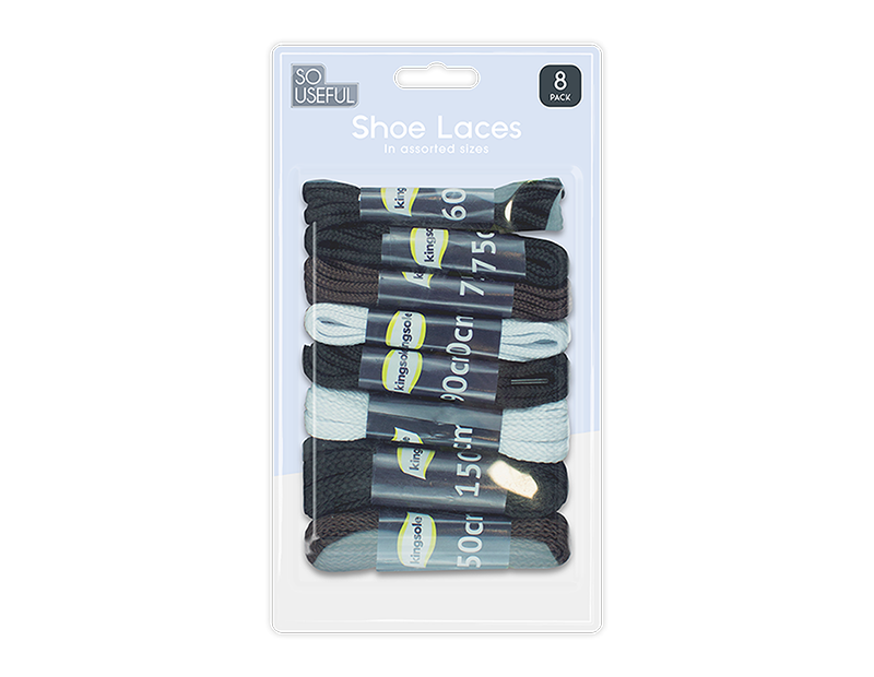 Wholesale Shoe Laces 8 Pairs With Clip Strip