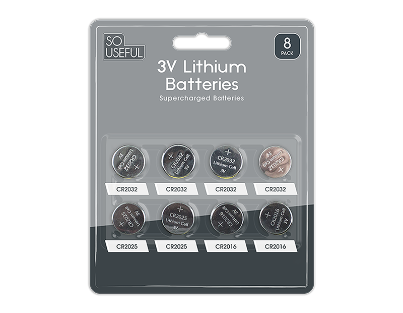 Wholesale 3V Lithium Batteries 8pk With Clip Strip