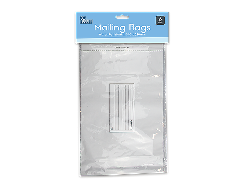 Wholesale Medium Mailing Bags 6pk With Clip Strip