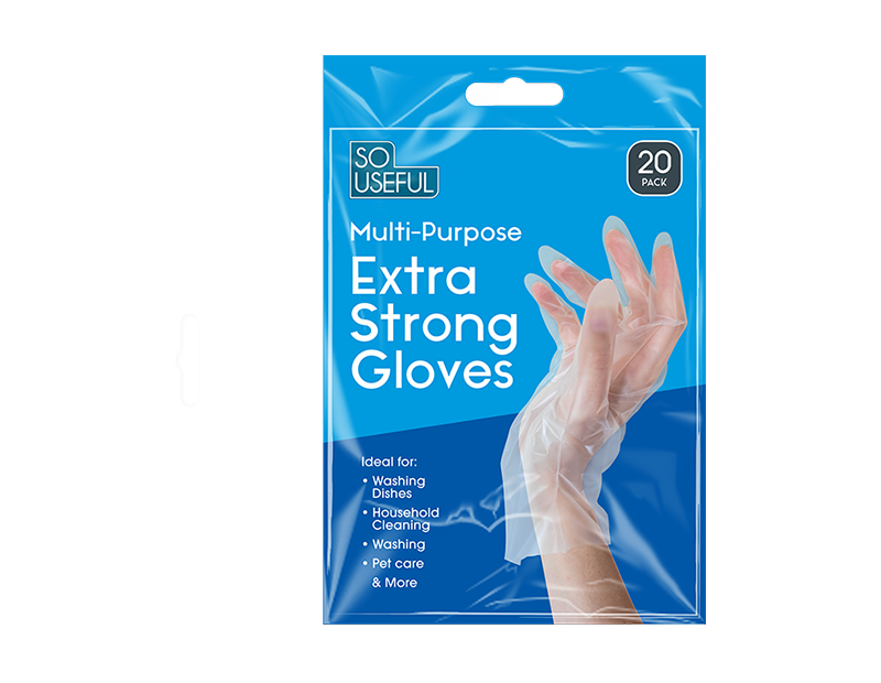 Wholesale Multi Purpose Extra Strong Gloves 20pk With Clip Strip