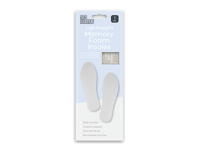 Wholesale Memory Foam Insoles 1 Pair With Clip Strip