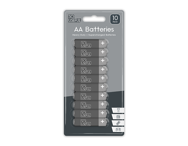 Wholesale AA Extra Heavy Duty Batteries 10pk with Clip Strip