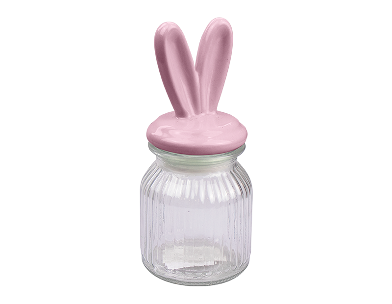 Easter Ribbed Glass Jar 250ml