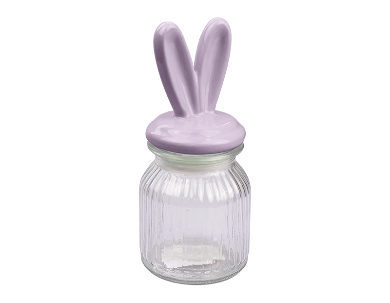 Easter Ribbed Glass Jar 250ml