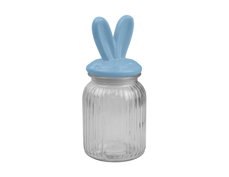 Wholesale Easter Ribbed Glass 580ml Jar