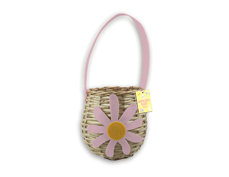 Wholesale Easter Woven Daisy Basket