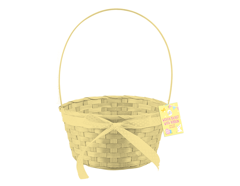 Wholesale Easter Woven Basket with Ribbon