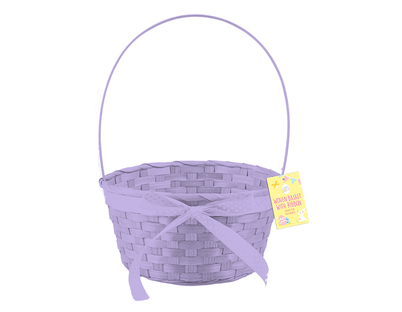 Wholesale Easter Woven Basket with Ribbon