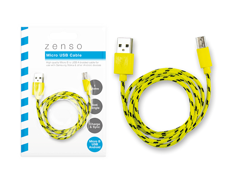 Micro Braided USB Cable 1m