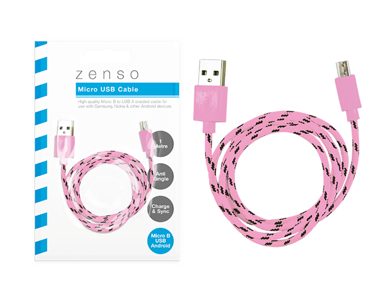 Micro Braided USB Cable 1m