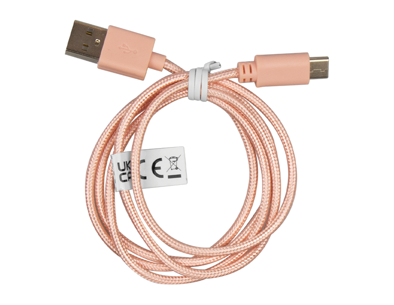 Coloured Braided USB Cable Type C 1m