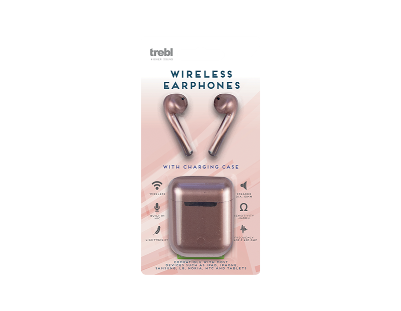 Rose Gold Wireless Earphones with PDQ