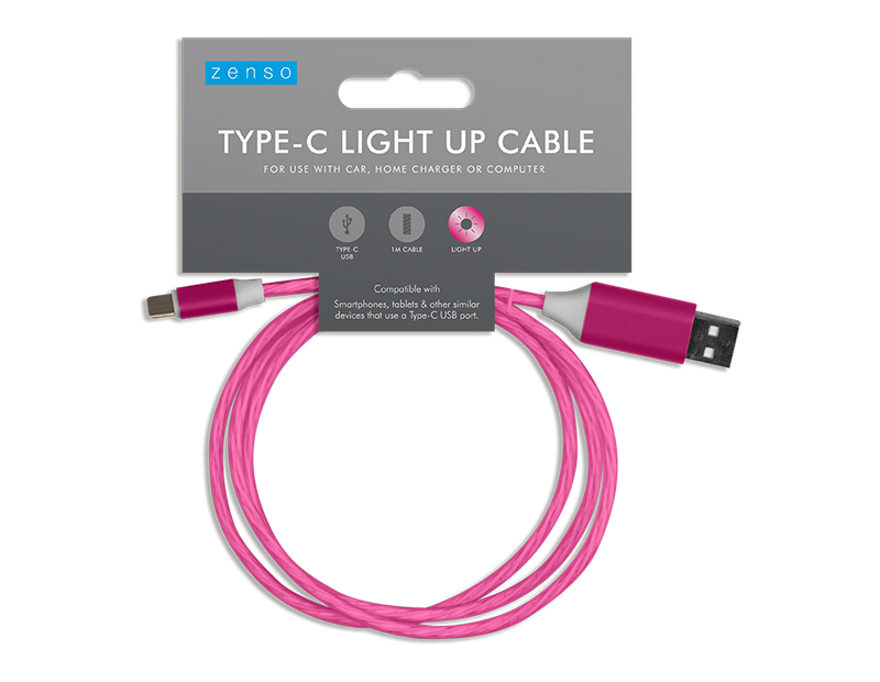 Wholesale Type - C Light up charging cable | Gem imports Ltd.