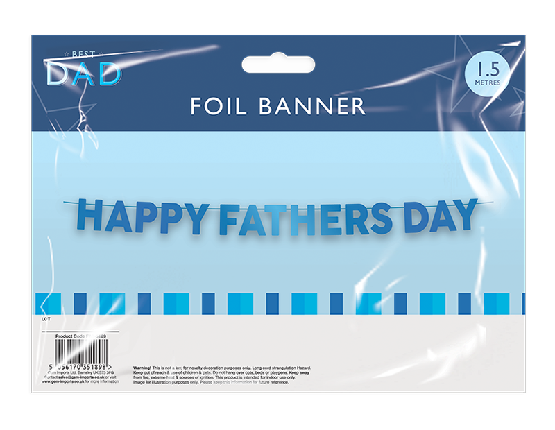 Happy Father's Day Foil Banner 1.5m
