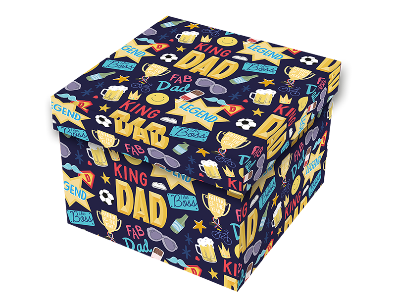 Father's Day Square Gift Box 16x16cm
