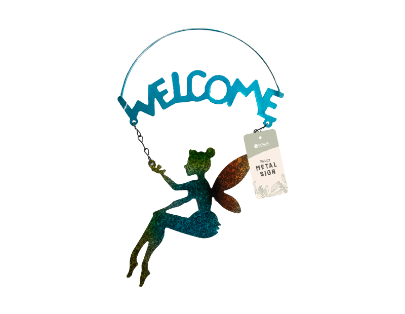 Metal Fairy Welcome Sign
