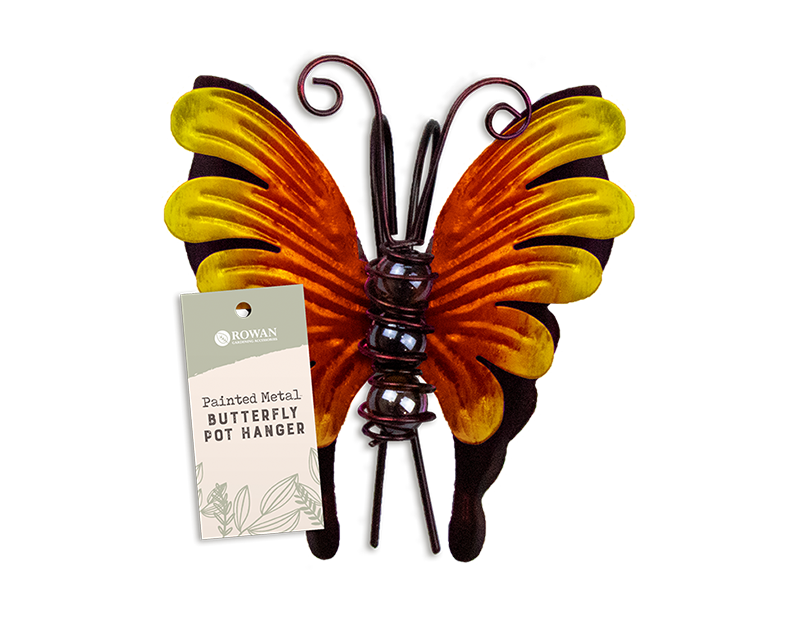 Painted Metal Butterfly Pot Hanger