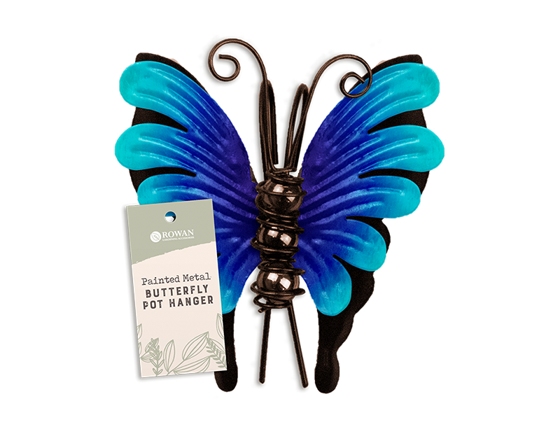 Painted Metal Butterfly Pot Hanger