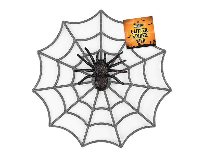 Glitter Spider Web Decoration
