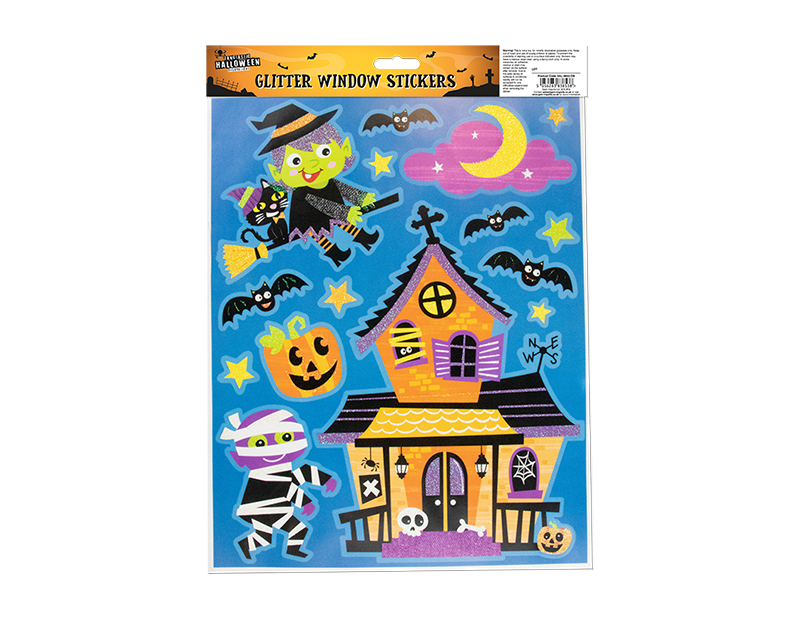 Wholesale Halloween Colourful Glitter Window Stickers | Gem Import Ltd
