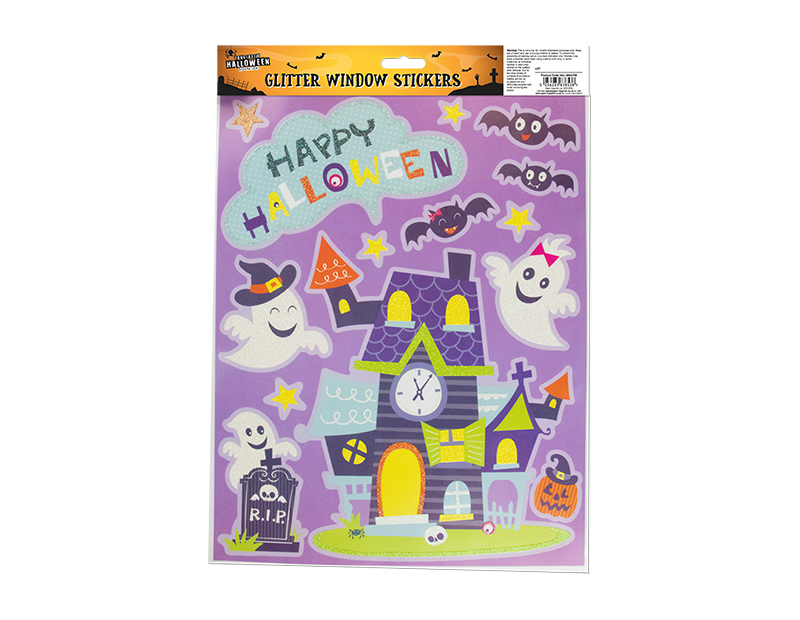 Wholesale Halloween Colourful Glitter Window Stickers | Gem Import Ltd