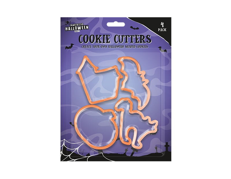 Halloween Plastic Cookie Cutters 4pk