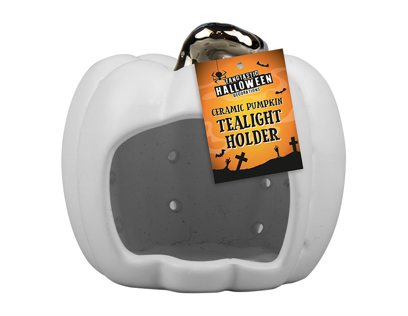 Wholesale Ceramic Pumpkin Tealight Holder 10cm