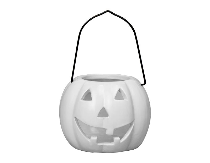 Wholesale Halloween Pumpkin Tealight Holder with Handle