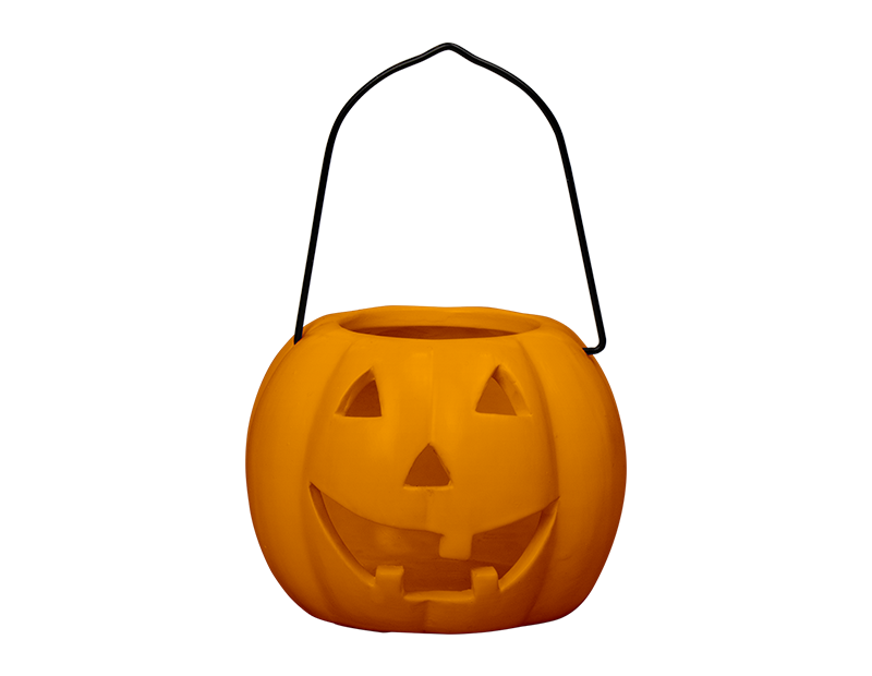 Wholesale Halloween Pumpkin Tealight Holder with Handle