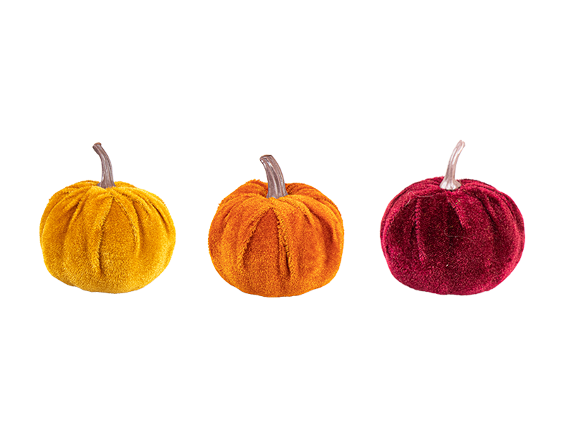 Wholesale Halloween Mini Velvet Pumpkin Decorations