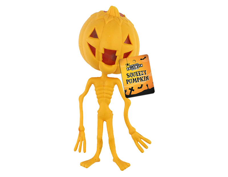 Wholesale Halloween Squeeze Pumpkin Toy with Beads PDQ